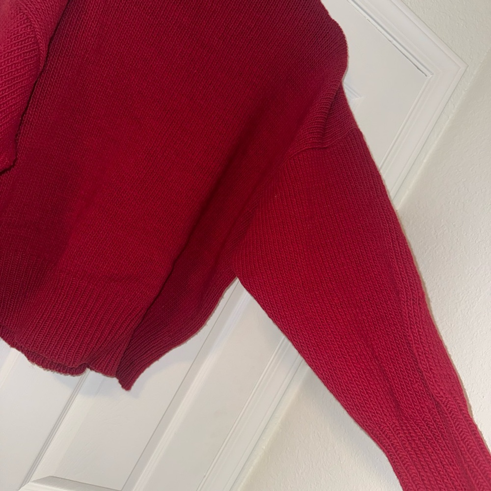 Babaa Red V-Neck Wool Sweater - Picture 10 of 10